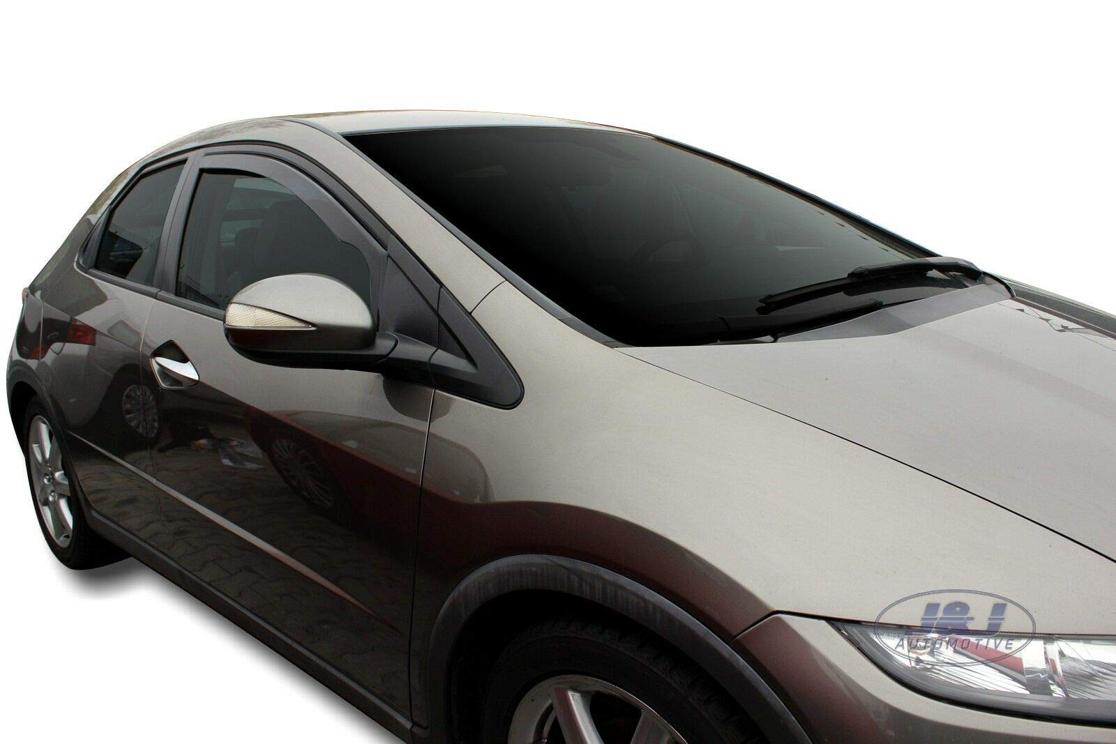 J&J AUTOMOTIVE Windabweiser passend für Honda Civic 5-Türer Schrägheck 2006-2012 2tlg, Heko Regenabweiser Vorne Getönt Dunkel Passform