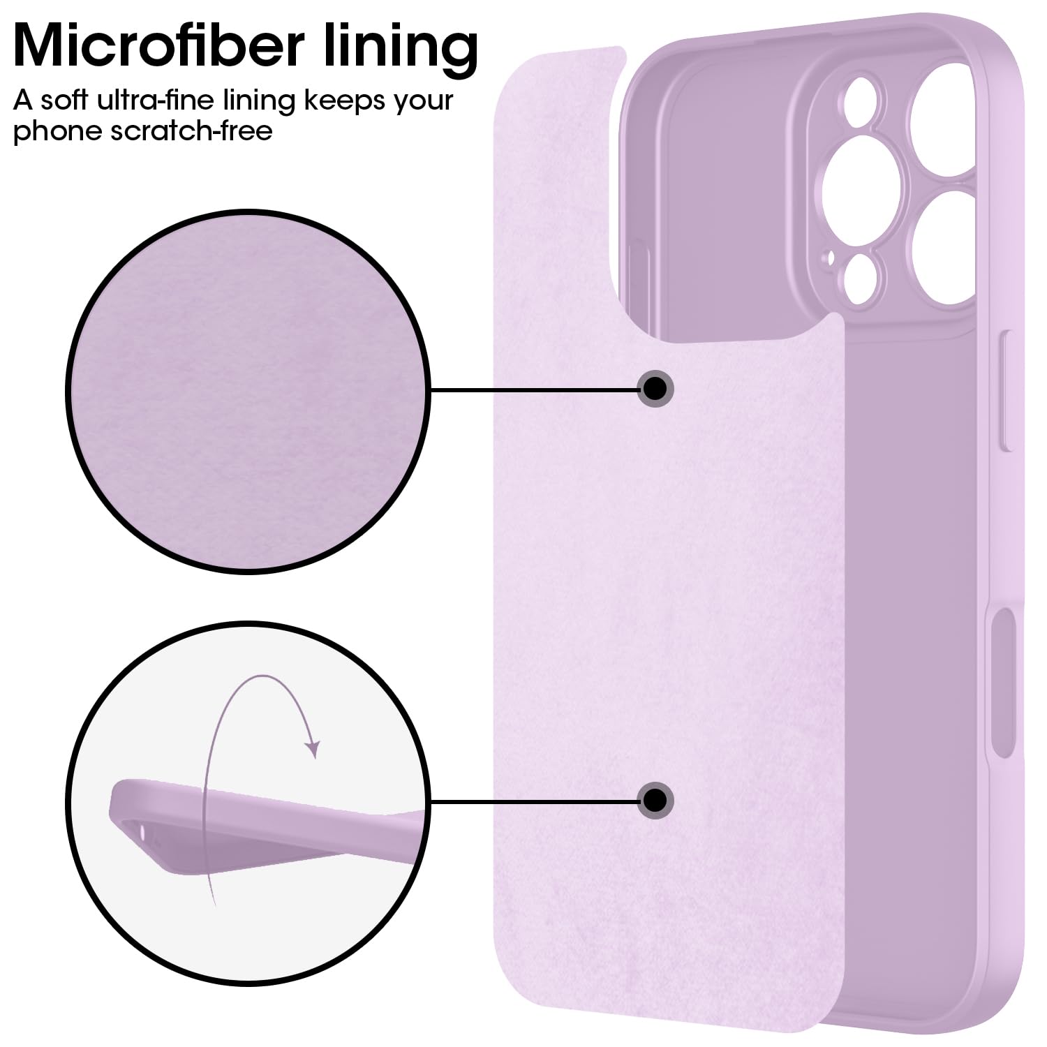 KPPIT for iPhone 16 Pro Max case silicone,for iPhone 16 Pro Max Phone case shockproof 6.9",Full camera coverage Military-Grade Protection 360°,With hand strap slim Case-Grass Purple - Image 4