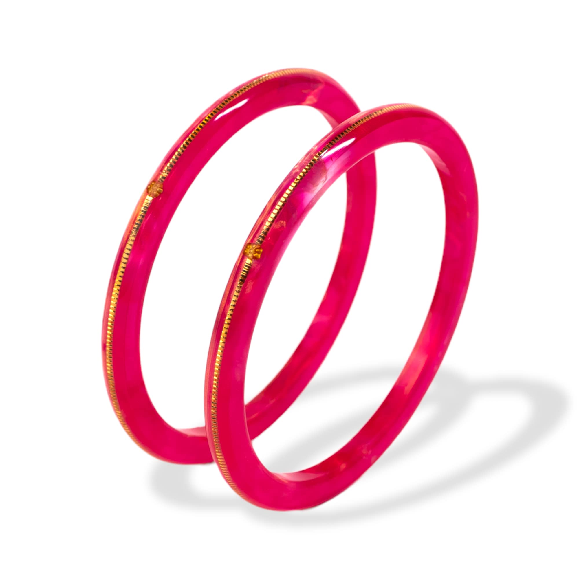Hem Jewels by Ashok Jewellers 22kt (916) Yellow Gold Handmade Pola Bangles/Wedding Chooda/Churas for Women with Purity Certificate (Set of 2pcs) - Hot Pink (2.4 Aani) (B0BV71PLK6) Amazon Price History, Amazon Price Tracker