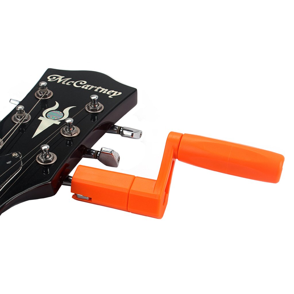 Saitenkurbel für Gitarre, Bass, Ukulele, 10 Stück, Orange
