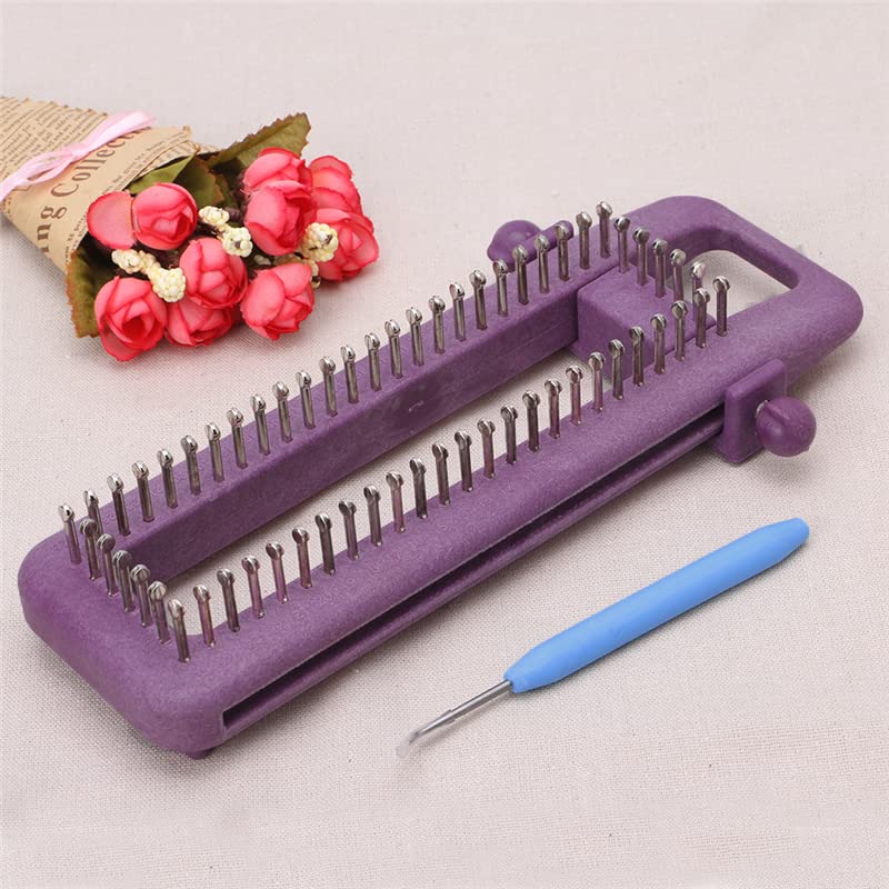 Telares De Tejer,Kit De Tejer Telar Herramientas de costura Kit de telar de calcetines ajustables Punto de punto Sombrero Sombrero Bricolaje Herramienta de artesanía de mano Punto de plástico Accesori