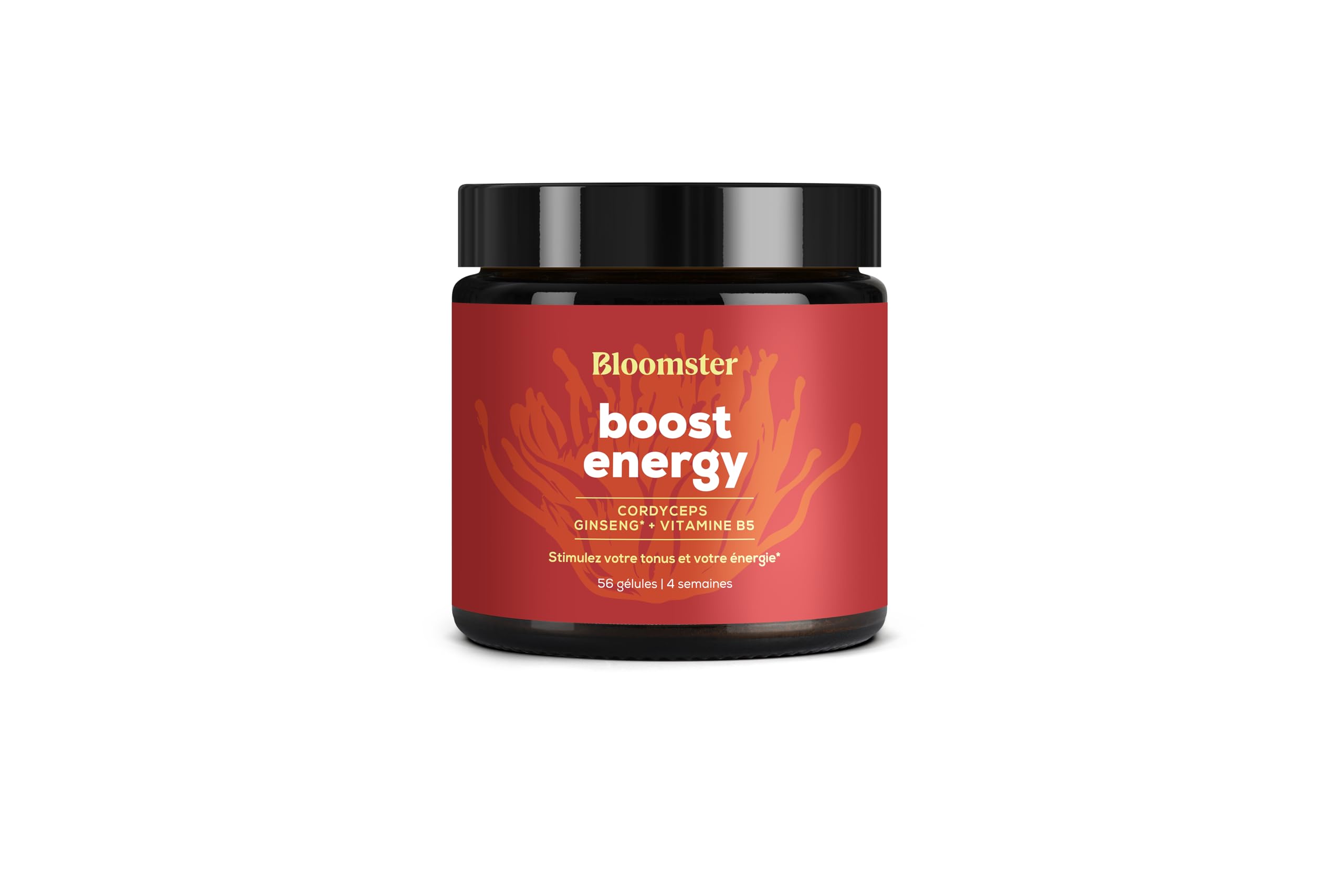 Cordyceps - Complexe Adaptogène Boost Energie & Libido - Avec Ginseng & Vitamine B5-56 Gélules Vegan - Sans Gluten ni Lactose