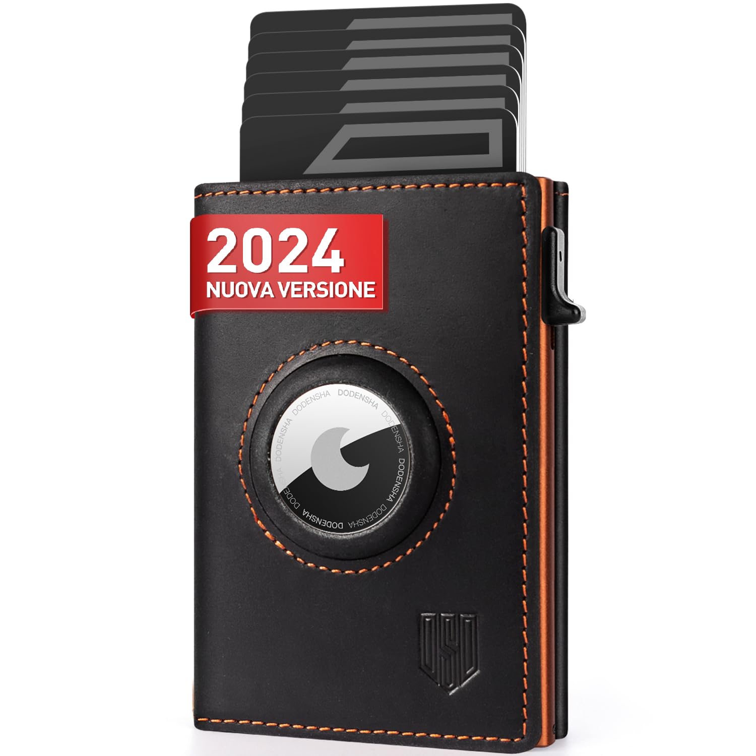 DODENSHA® MagSnap Airtag Portafoglio Uomo con protezione RFID I Portafoglio piccolo I Portafoglio intelligente piccolo per 10+ carte I Porta carte di credito I Portatessere uomo tascabile