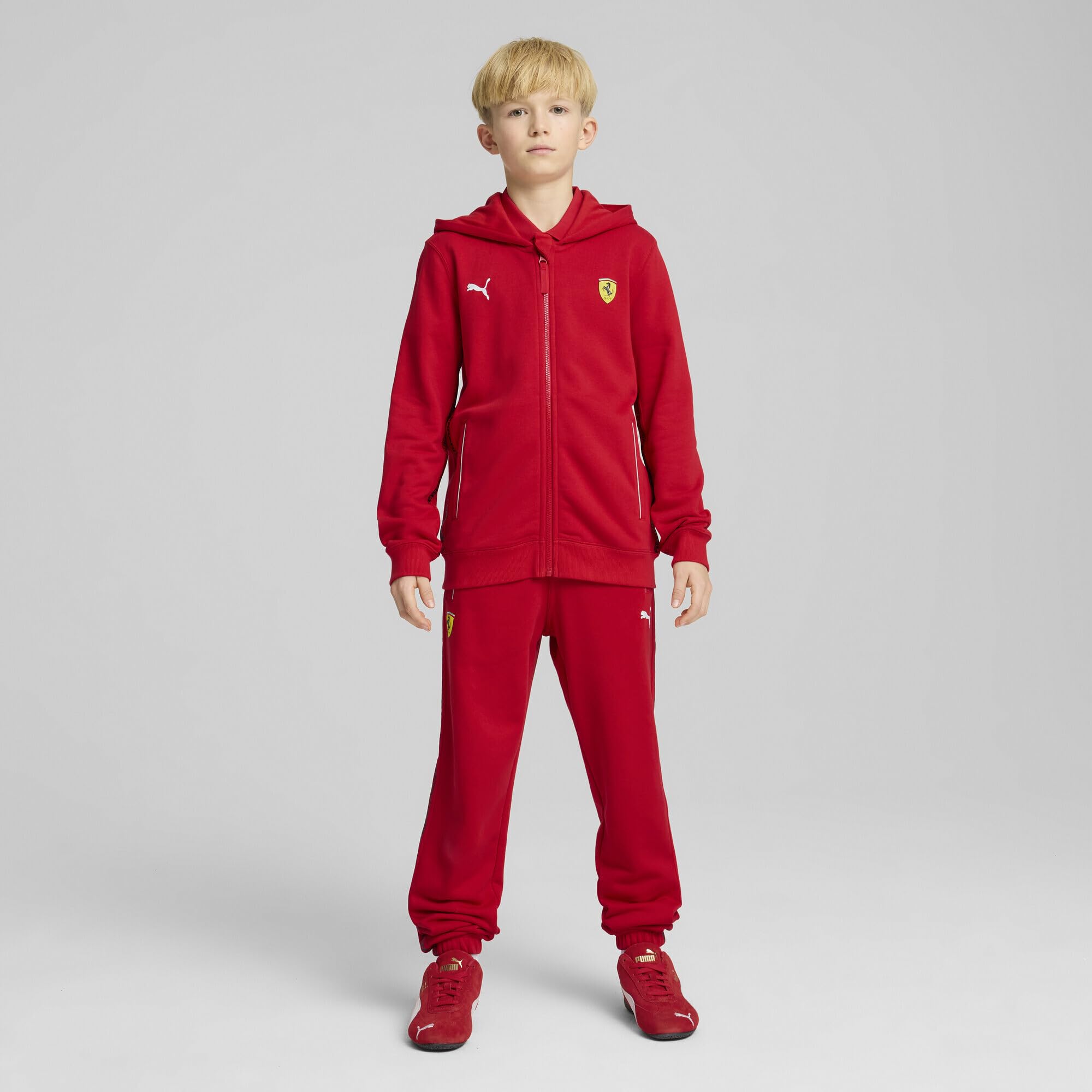 PUMA Scuderia Ferrari Race Felpa con Cappuccio per Ragazzi 128 Rosso Corsa Red, Rosso Corsa Red, 128