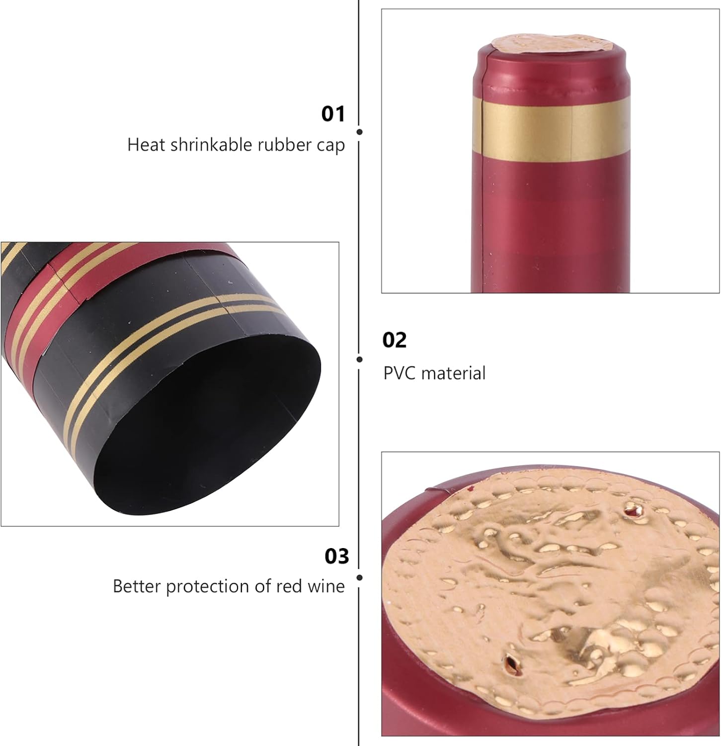 PVC Heat Shrink Wine Bottle Capsules 100pcs for Straight Mouth Bottles