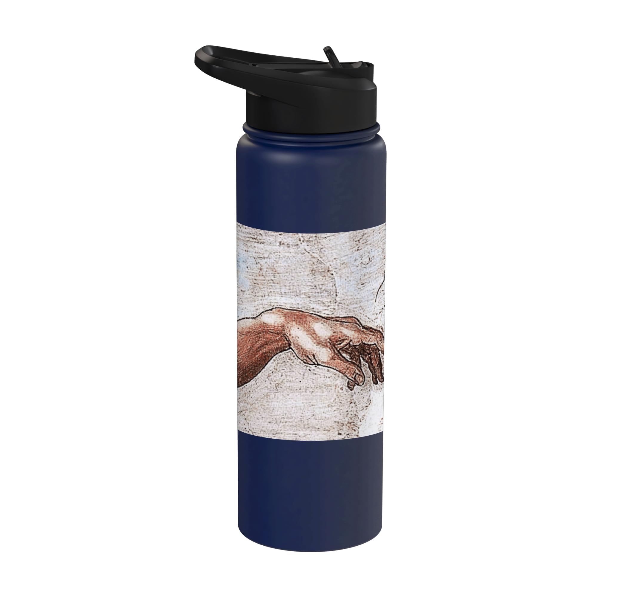 The Creation of Adam by Michelangelo (1512) Stainless Steel Insulated Water Bottle