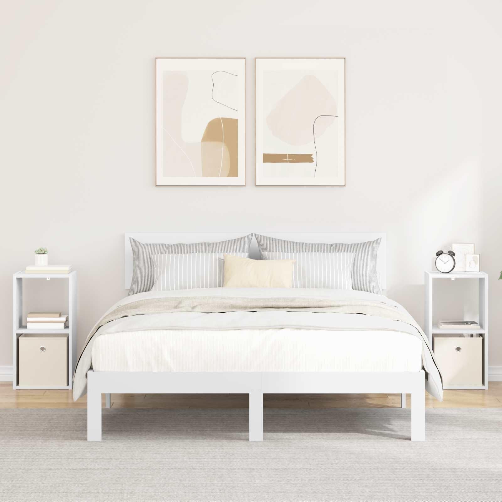 Table de chevet blanc en bois 2 pièces pour optimiser votre salon