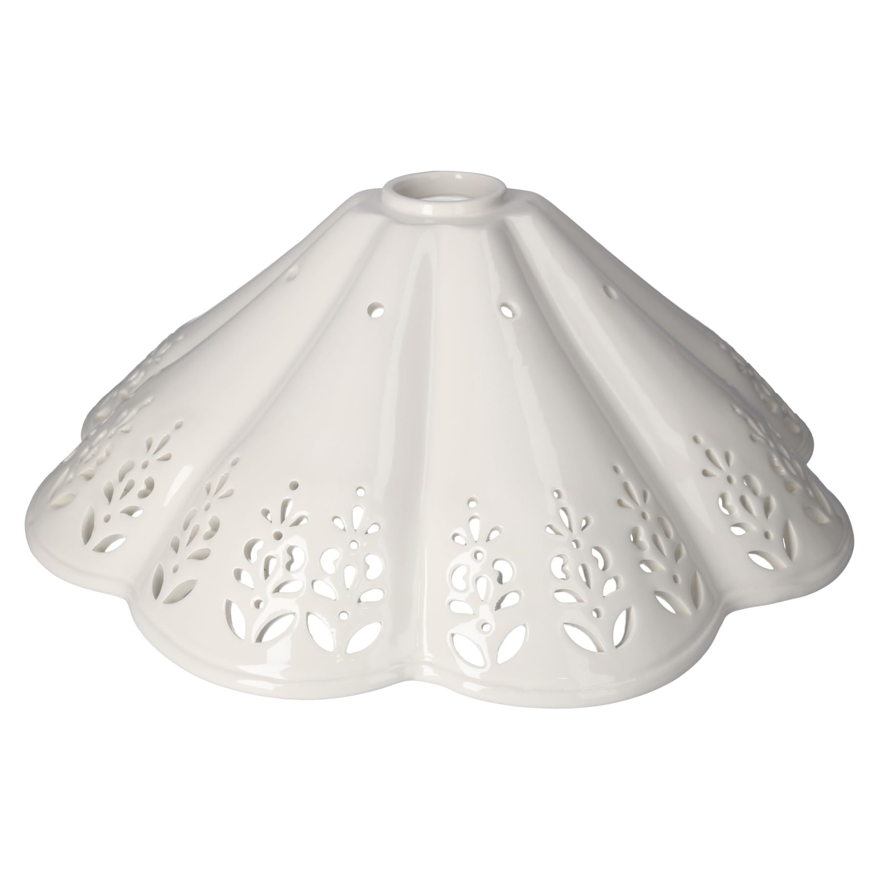 KEYHOMESTORE | Paralume in Ceramica Bianca Traforata Ø 38 cm