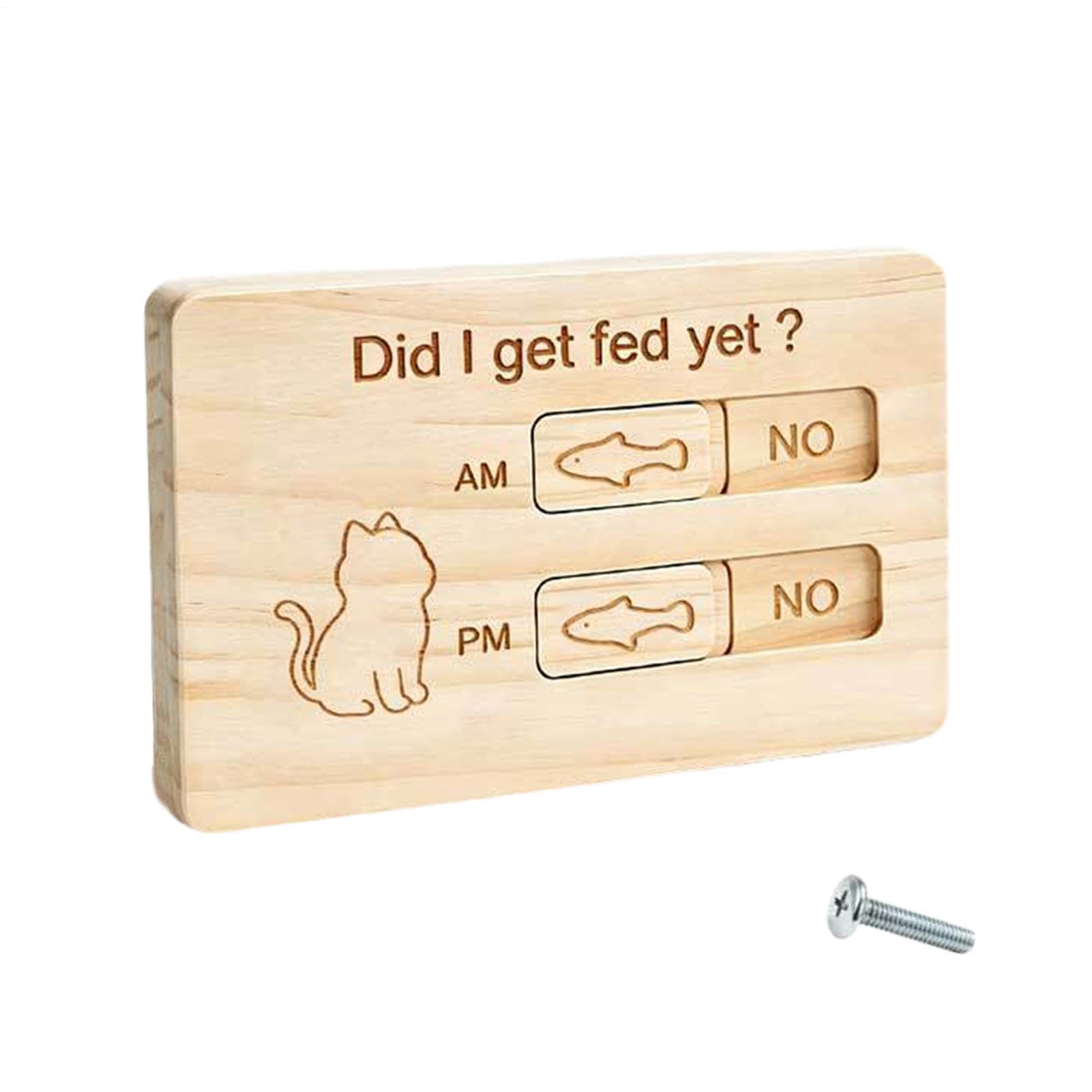 Hundefutter-Erinnerung Magnetisches Holz-Warnschild für Fütterungsplan | Mit AM-PM-Schiebeknopf Katzen-Hunde-Fütterungserinnerungstafel für große Rassen Kätzchen Welpen Käfig Arbeitsplatte