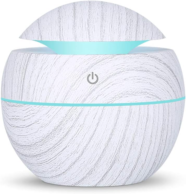 Mini Air Humidifier 130ml Ultrasonic Cool Mist Mini Diffuser Compact with LED Night Light For Office Home Bedroom Living Room Study Yoga Spa