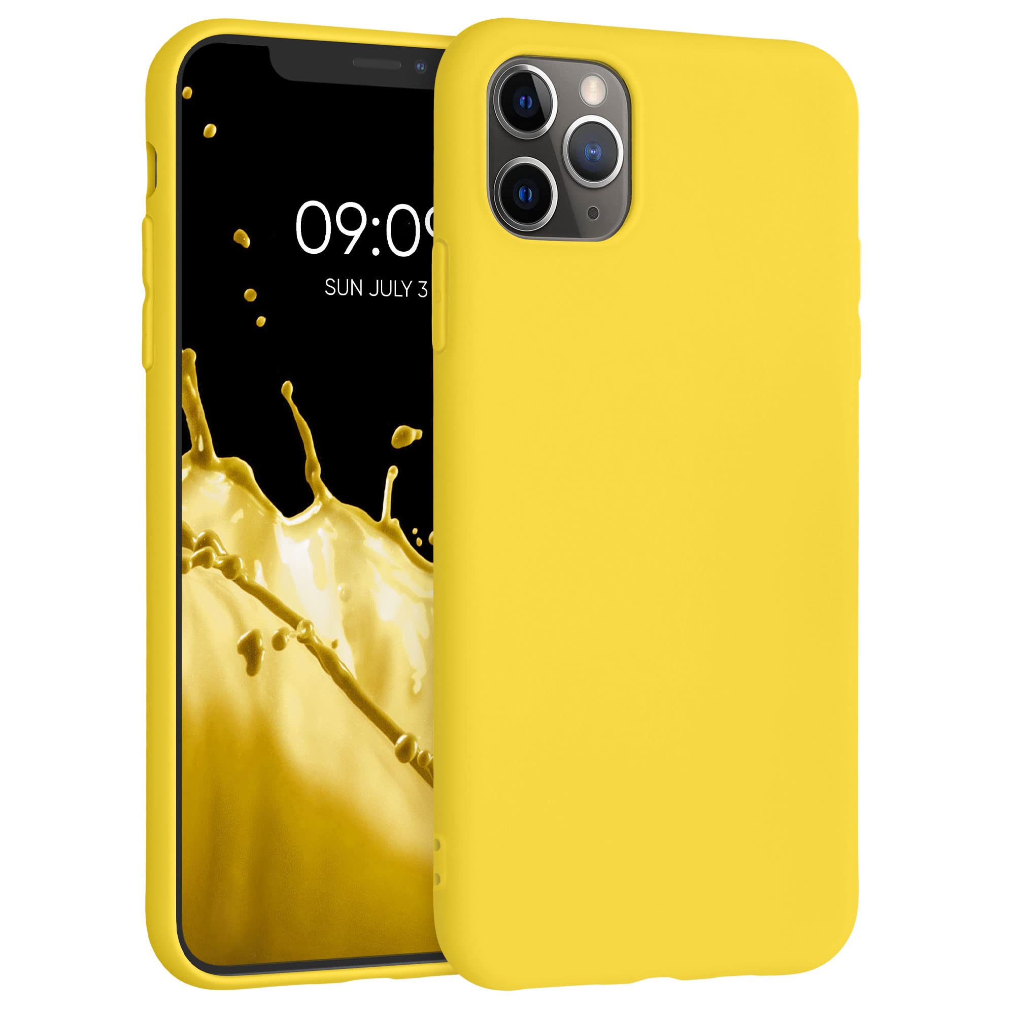 kwmobile Case Compatible with Apple iPhone 11 Pro Max Case - Soft Slim Protective TPU Silicone Cover - Radiant Yellow