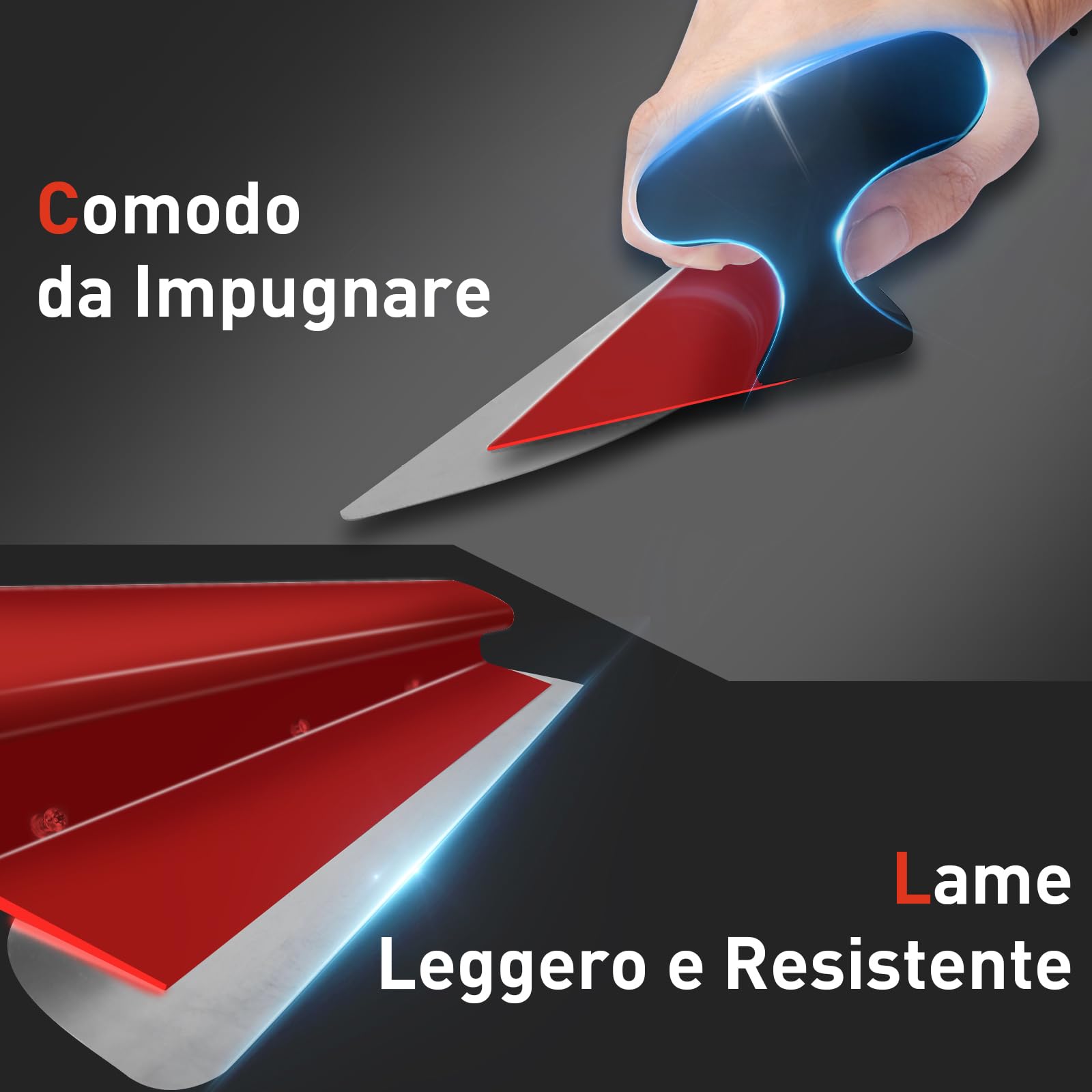 VKE Set di Spatole per Stucco 25/40/60 cm con Manico in Lega di Alluminio | con Lame Intercambiabili, Asta Telescopica da 2,1 m, Valigetta e Spatola multifunzione per Intonacare Pareti e Soffitti
