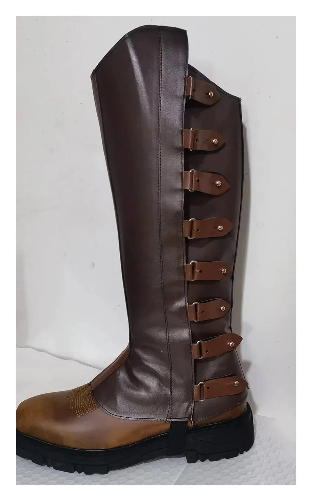 Gambali da equitazione Copriscarpe in pelle, copri stivali, ghette, parastinchi, kit for gambe, armatura, costume da cavaliere, sella escursionismo for uomo