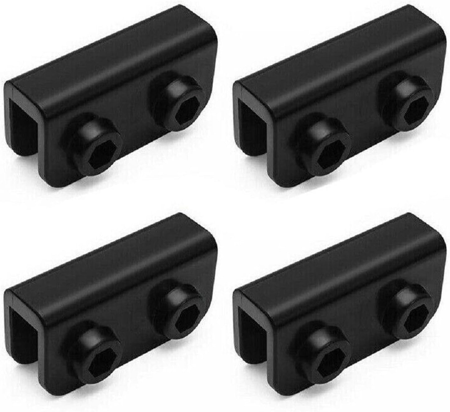 4Pcs 2-Way Pop-up Gazebo Replacement Connector Spare Parts Rectangular Bracket Set Black