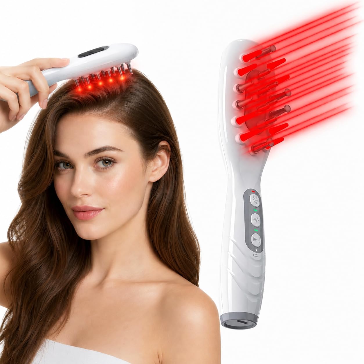 LLLT Red Light Therapy for Hair, FDA Cleared Device, 650nm R