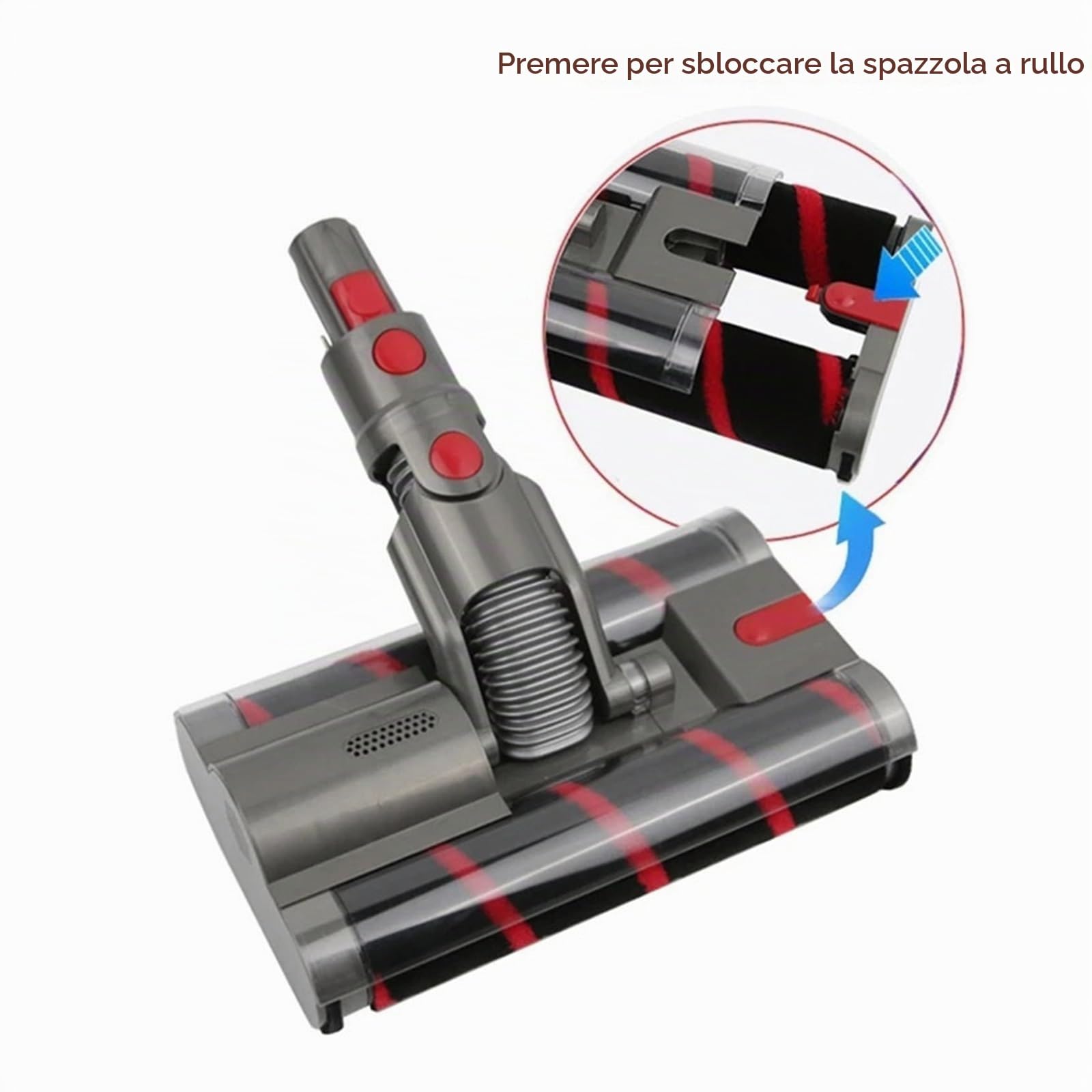 Testina di ricambio for aspirapolvere, testina di pulizia a rullo morbido, spazzola a doppio rullo, A75I, compatibile con Dyson Omni-Glide Sv19/21