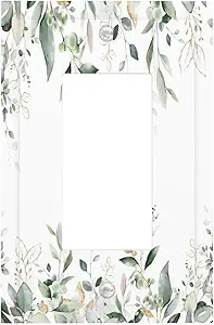 Decorative Outlet Covers Rustic Ink Green Eucalyptus Leaves Sage leaf 1 Gang Rocker Light Switch Cover Plate Single Decora Light Switch Covers Wall Plate Faceplate for Bedroom Decor