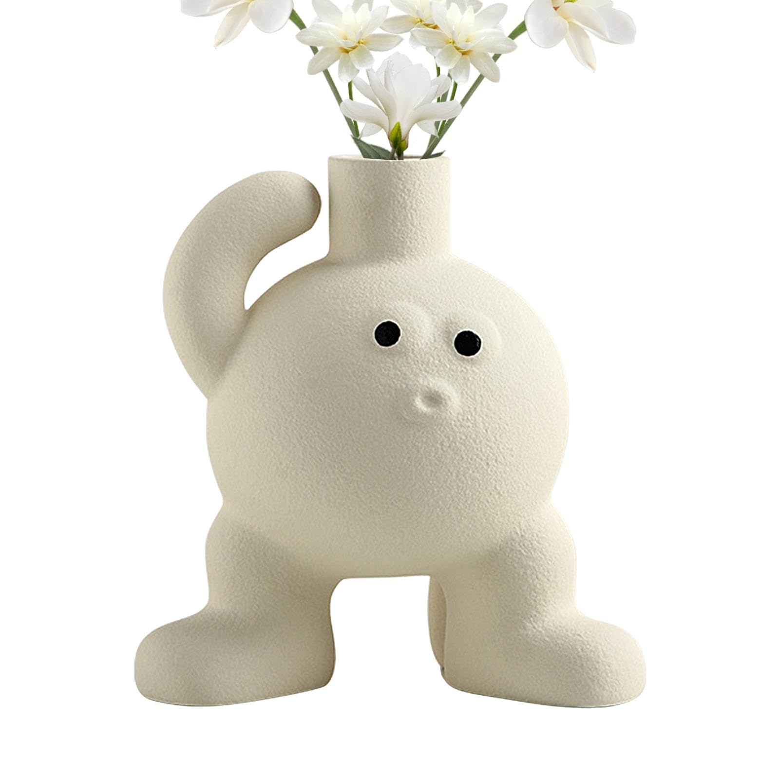 Vase crème pour fleurs et pot de plantes intérieur irrégulier