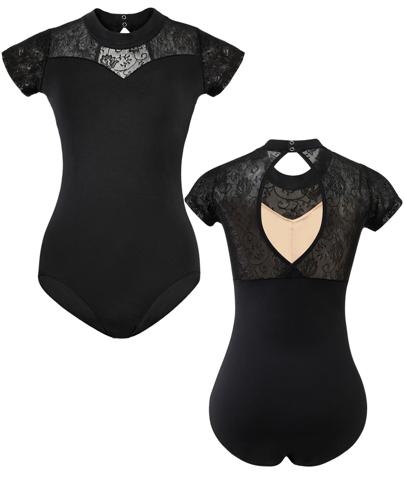 Maillot de ballet mujer cuello alto forro completo danza entrenamiento actuaciones