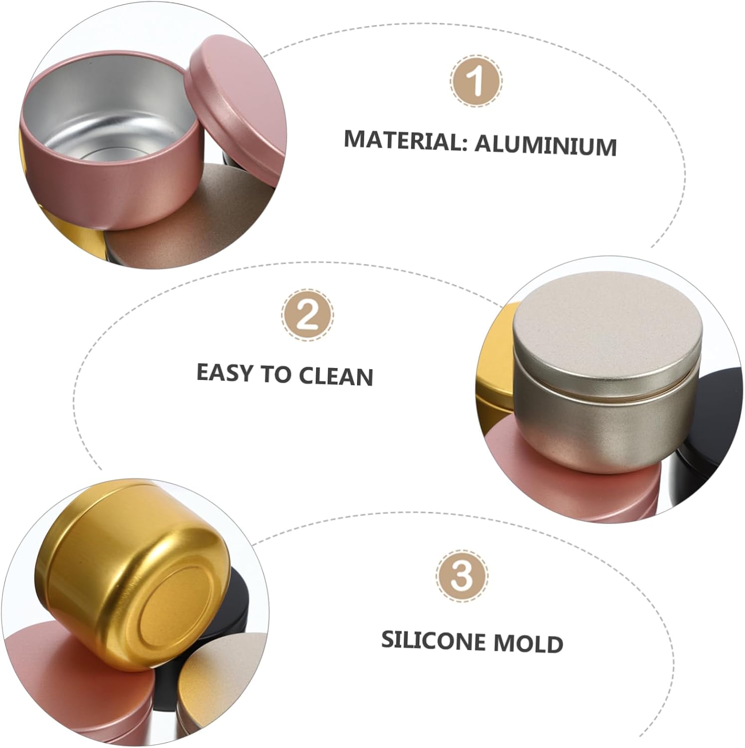 Uonlytech 24Pcs Candle Making Jars Round Empty Candle Tins for DIY Craft Includes Frosted Frosted for Aromatherapy and