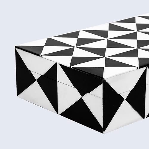 Miniatura 5 de Handicrafts Home Handmade Triangle-B&W Collection Decorative Jewelry Box Organizer  Keepsakes, Trinkets, and Home Decor  Antique Coffee Table