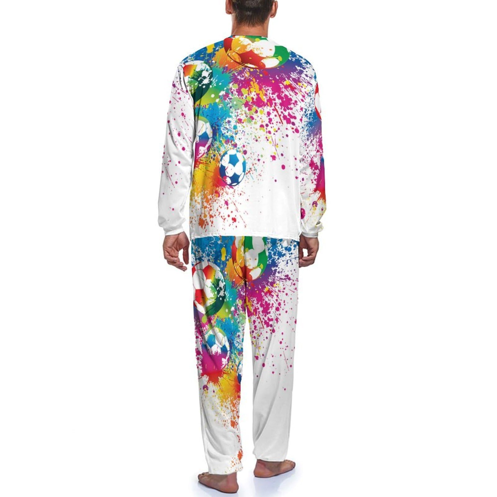 Conjunto de pijama para hombre con estampado de camuflaje verde, ropa de dormir de manga larga y pantalones