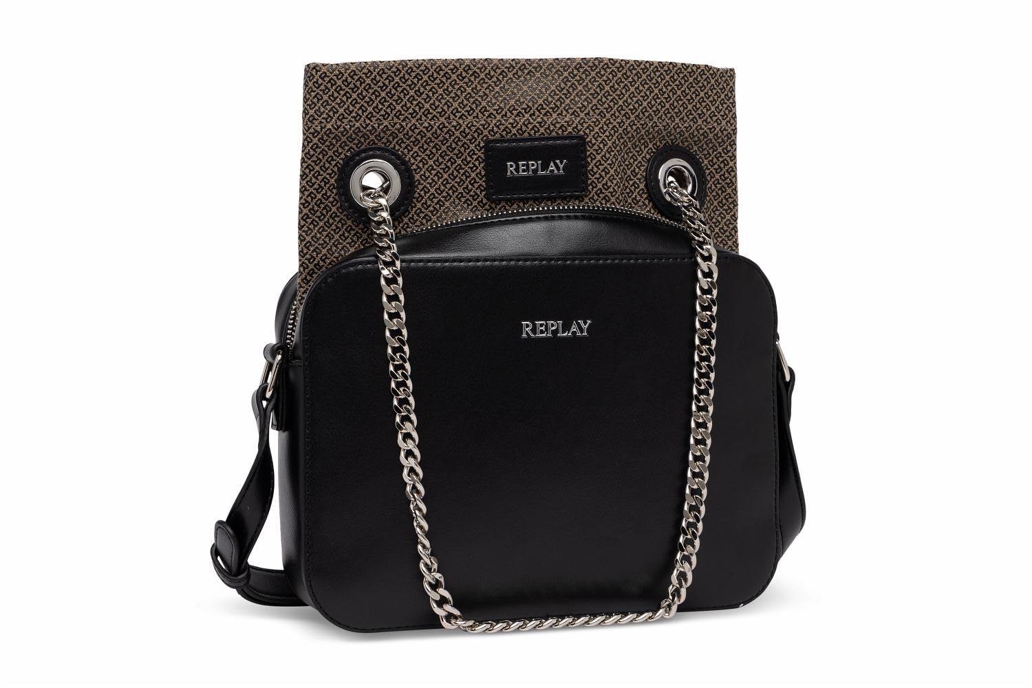 Replay women's shoulder bag with chain detail, black (Black 098), one size