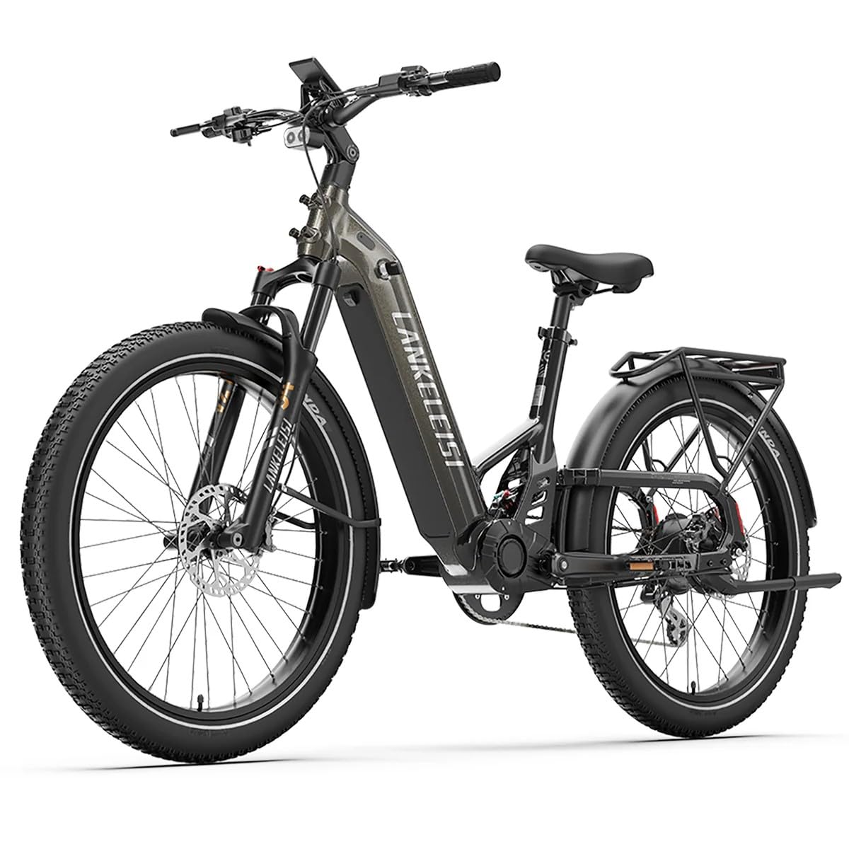 LANKELEISI Kett-8 E-Bike 26 Zoll Fatbike Vollfederung 960Wh Akku Bis 150KM | mit Drehmomentsensor, 26x3.0 Zoll, Heckmotor, 8-Gang Schaltwerk, Pedelec SUV Citybike für Damen u. Herren