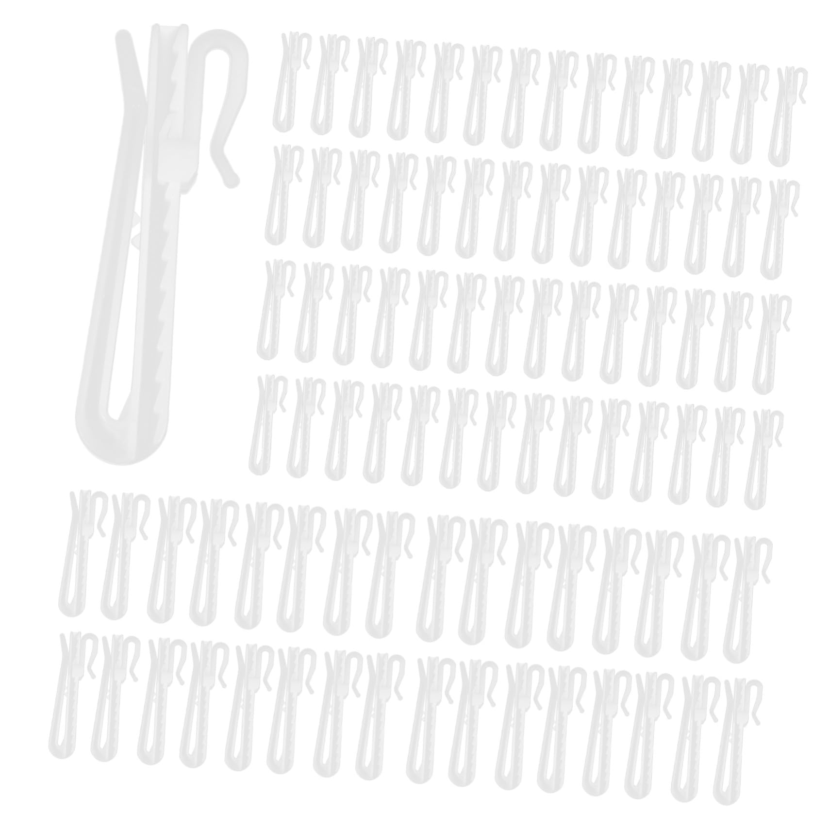 Ipetboom 100pièces Crochets De Rideaux Ajustables Plastique Crochets s Extensibles Accessoires Solides Pour Fixation Et Suspension De Rideaux Maison