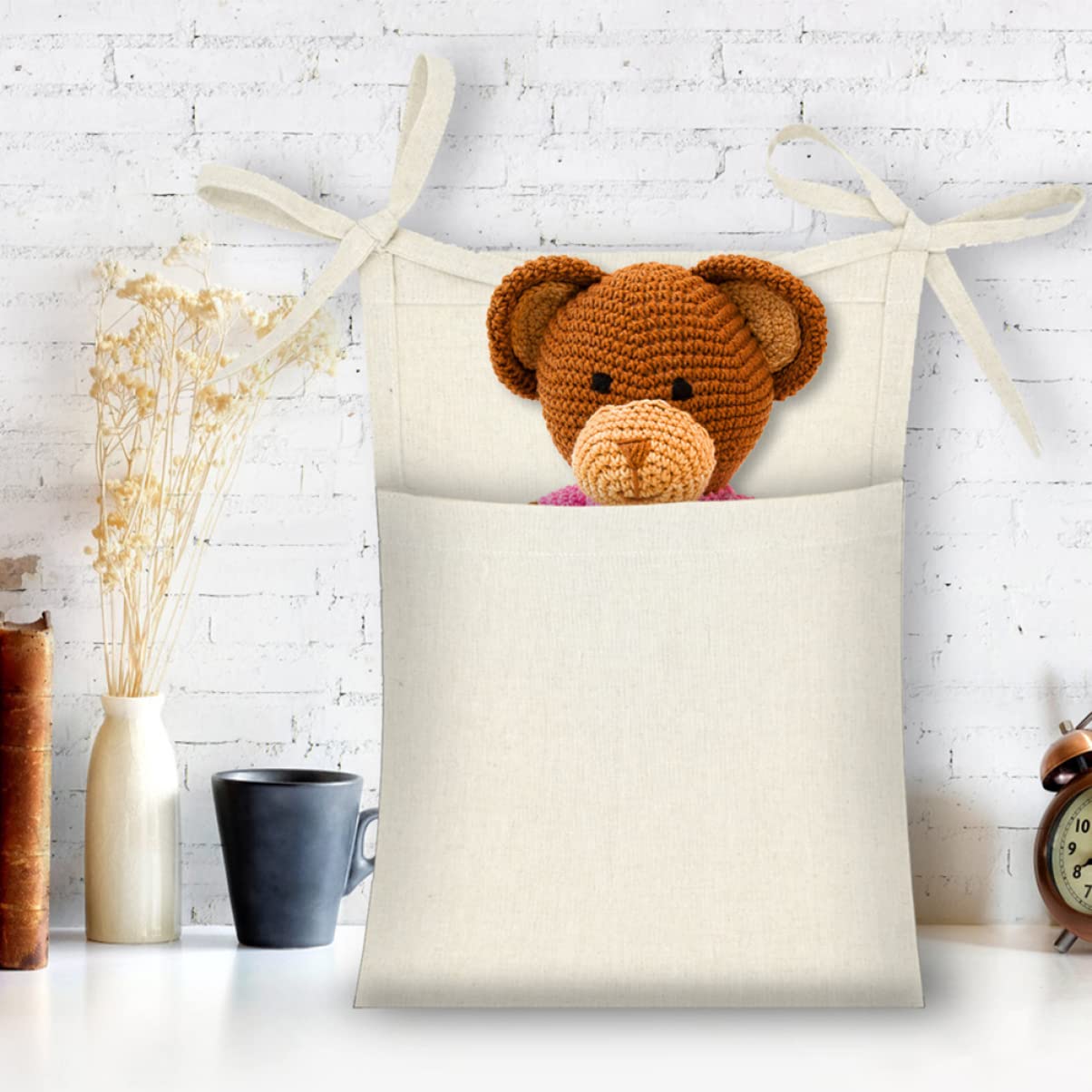 Cabilock Multi Functional Hanging Organizer Pouch Bedside Storage Bag for Books Daily Supplies Nursery for Rooms for Cribs