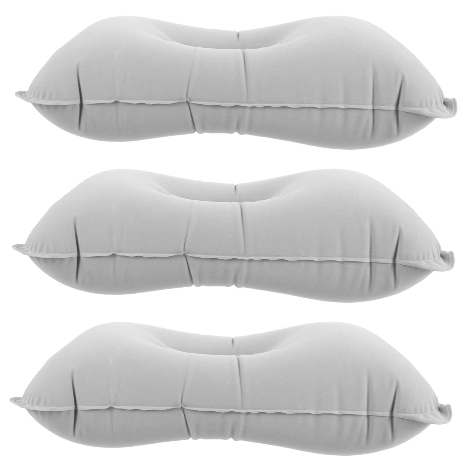 BESTonZON 3Pcs Inflatable Pillow for Outdoor Travel Ergonomic Support for Camping Compact Design for for Neck and Back Comfort Grey Color
