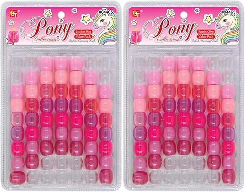 Kit de 126 piezas de joyería de cuentas, bricolaje, trenzar el cabello, pulsera, adornos, manualidades, poni redondo jumbo (rosa perla surtido)