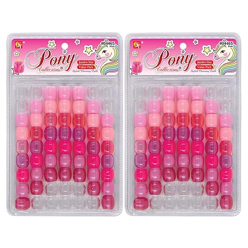Kit de 126 piezas de joyería de cuentas, bricolaje, trenzar el cabello, pulsera, adornos, manualidades, poni redondo jumbo (rosa perla surtido)