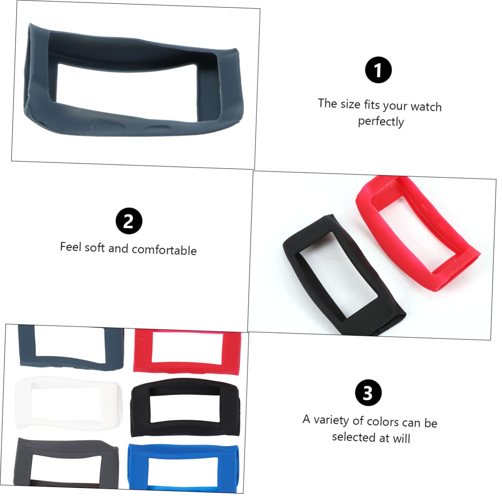 Housoutil 6 Pcs Protective Case Rhinestone Watch Cover Rhinestone Watch Shell Watch Accessories Overall Watch Accessory Bezel Fashion and Silicone Material