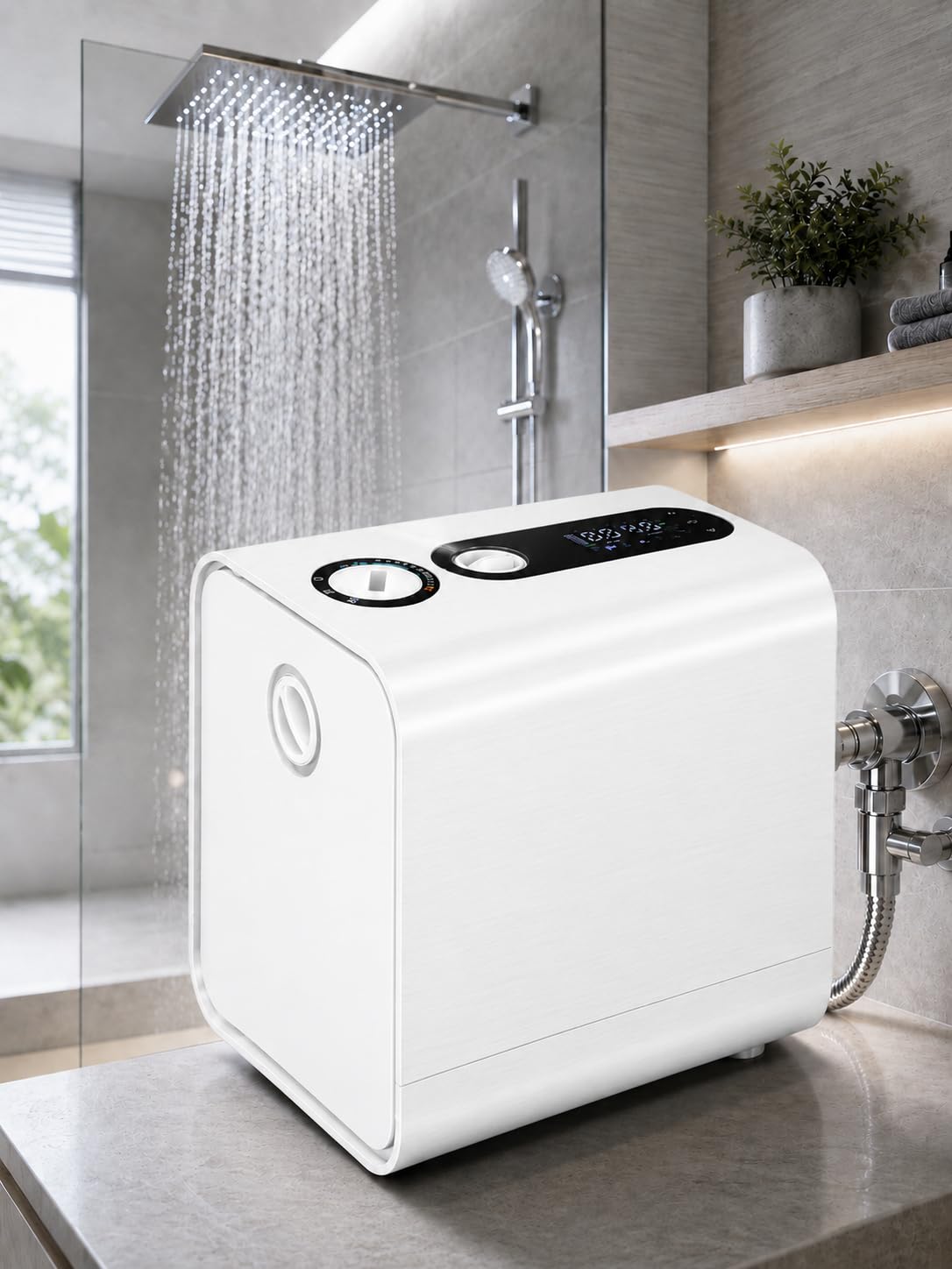 forplubossmmp Water Pressure Booster Pump, Variable Speed Constant Pressure Self Priming Pump With Smart Control, Quiet Automatic Pump For Home, Shower, Faucet, Water Heater, Rv And Garden white