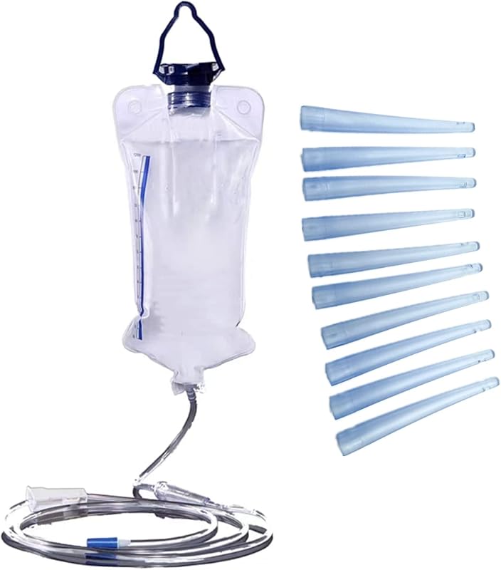 Reusable Enema Bag Kit Douche Bag, MTSXDYT 1200ml Enemas Bags for Colon Cleanse for Women and Men- Home Use Enemas - Water & Coffee Colon Detox Cleanse Kit-Includes 10 Replacement Enema Tubes