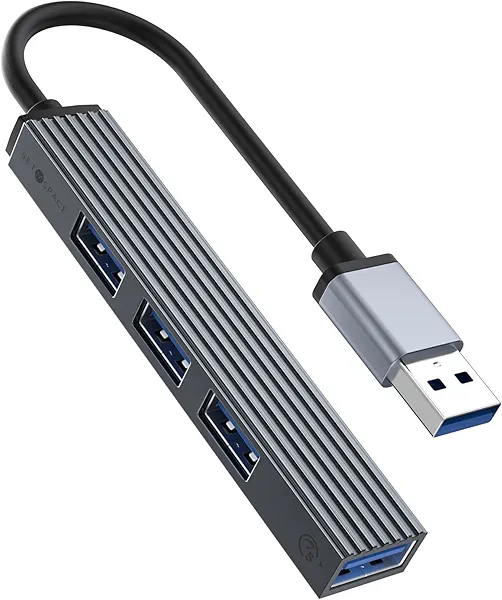 USB HUB for Laptop, Tiny Multiple USB Port, SETMSPACE USB Splitter with Aluminum Alloy Housing, USB HUB 3.0 for Data Transmission, Compact USB Extender HUB for Travel
