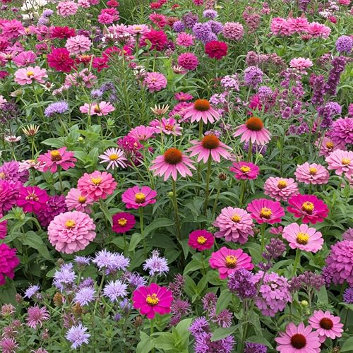 Image of Ferry-Morse Pink & Purple Bulk Wildflower Seeds, 310,000+, 1 lb