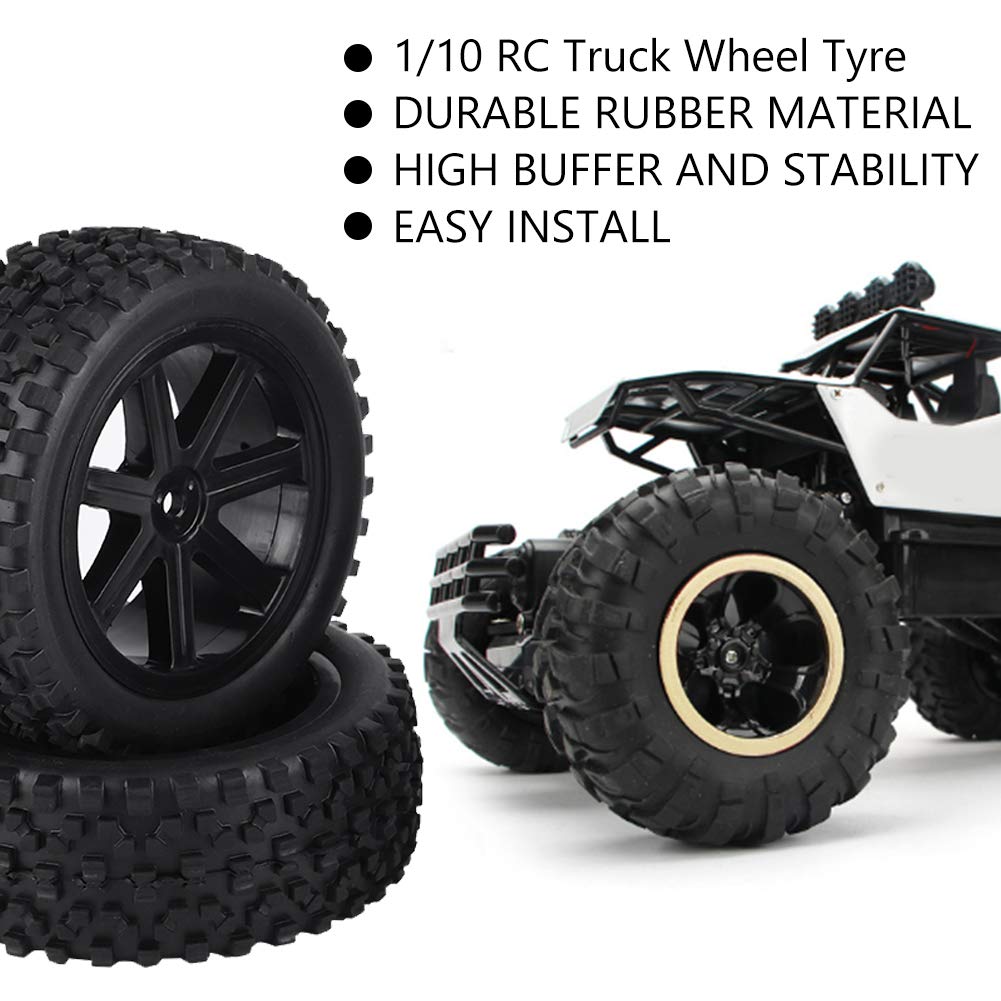 VGEBY1 4szt. gumowe opony, opony do kół 1/10 RC Racing Crawler Car na oponach do samochodów wyścigowych (czarne)