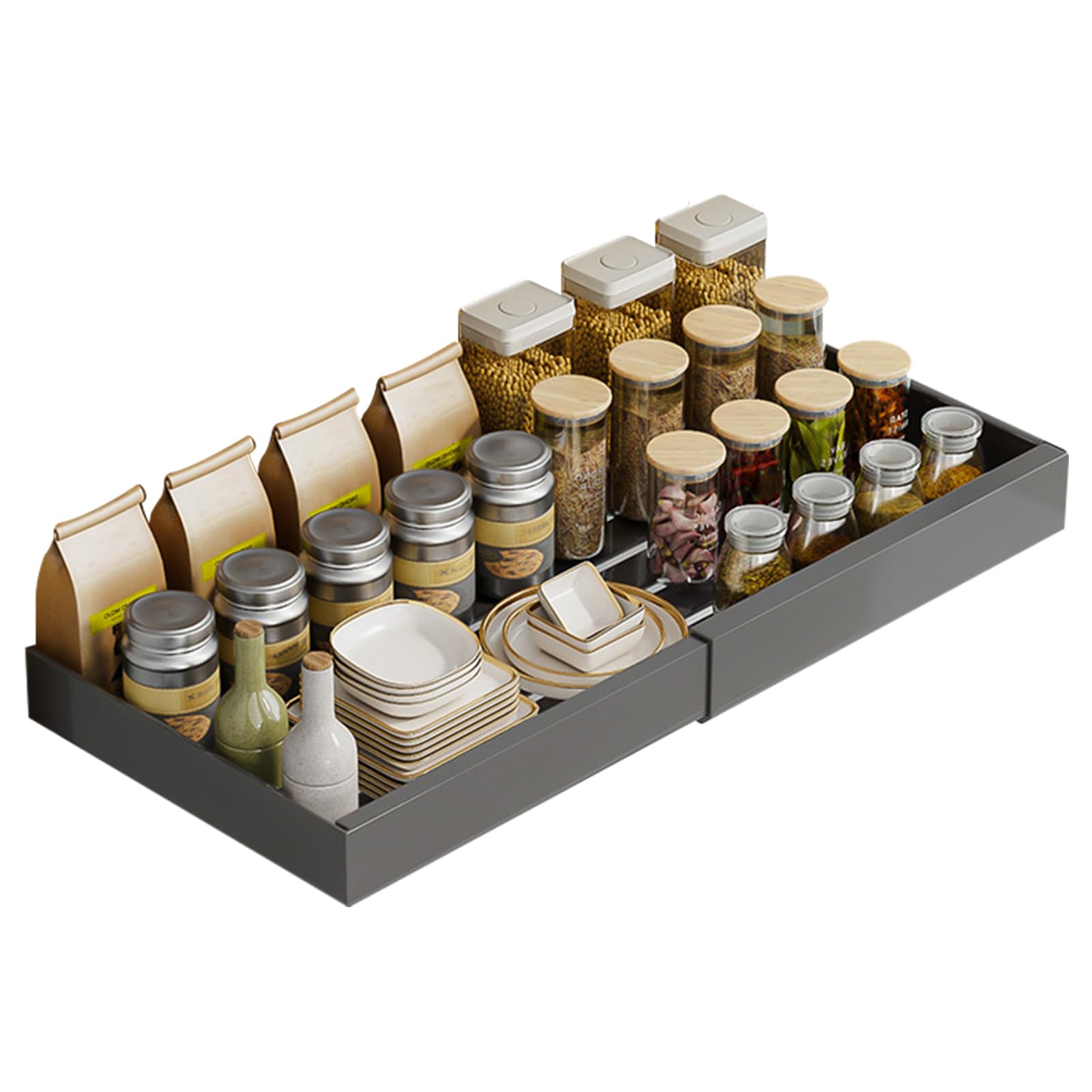 Organizador Cocina Bajo Fregadero Almacenamiento Retráctil Multifuncional | Organizador Extraíble Bajo El Fregadero Sin Necesidad de Perforar, para Baño, Despensa y Armarios