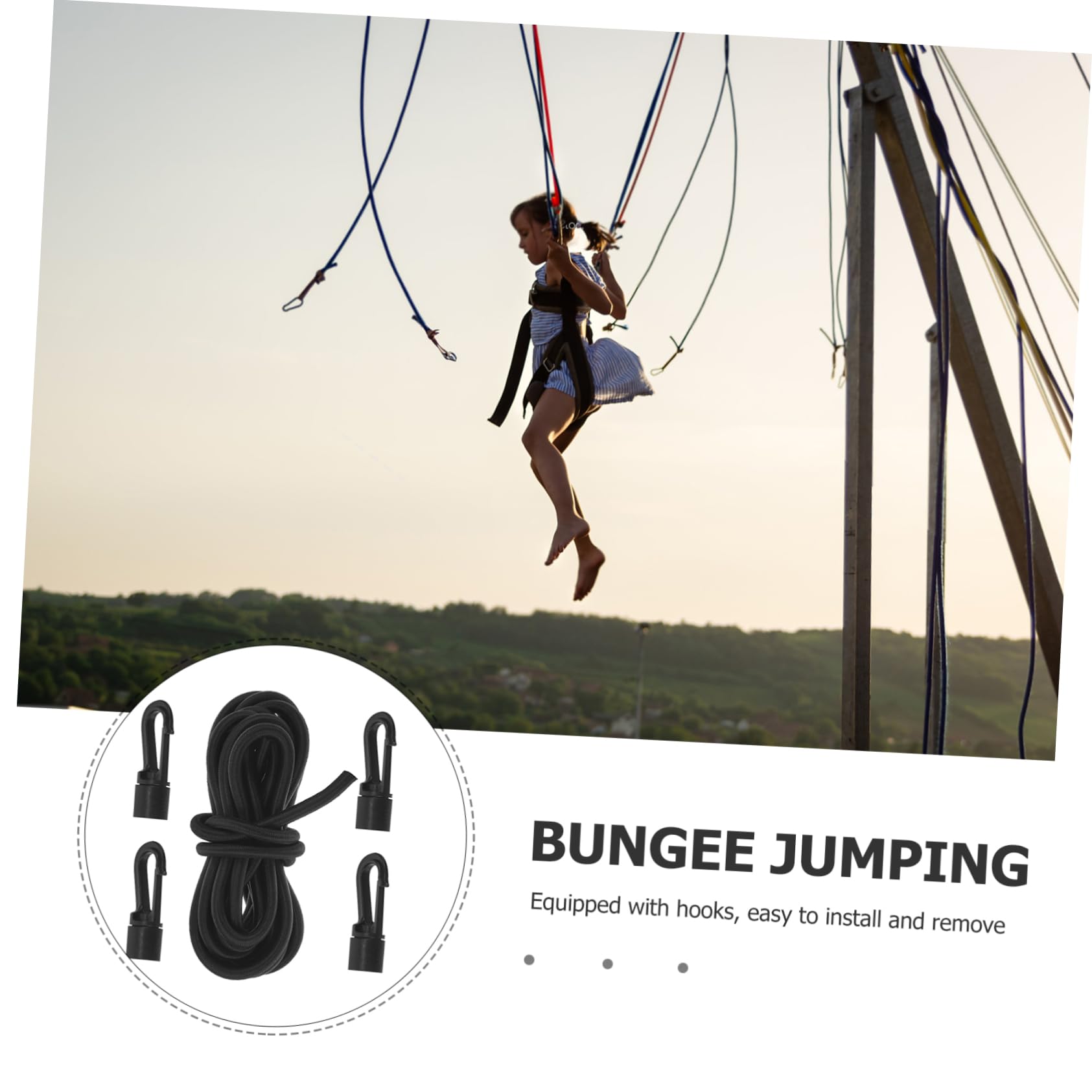 Healifty 1set Leash with Hook Elastic Shock Absorbing Strap for Securely Fastening Paddleboards Kayaks and Tents Convenient Installation and -Lost Design