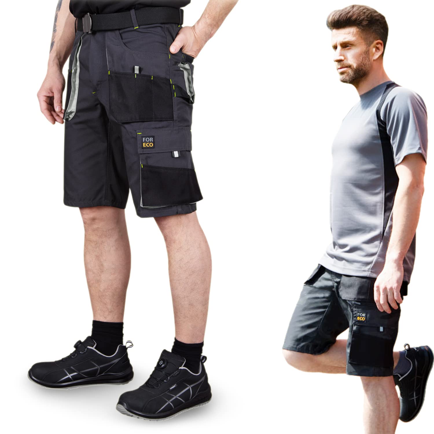 Men's Shorts Summer Work Shorts Work Trousers Short Work Trousers with 6 Pockets Men's Shorts Men Pants Short Summer Trousers Men in 4 Colours & 6 Sizes Size: S-3XL