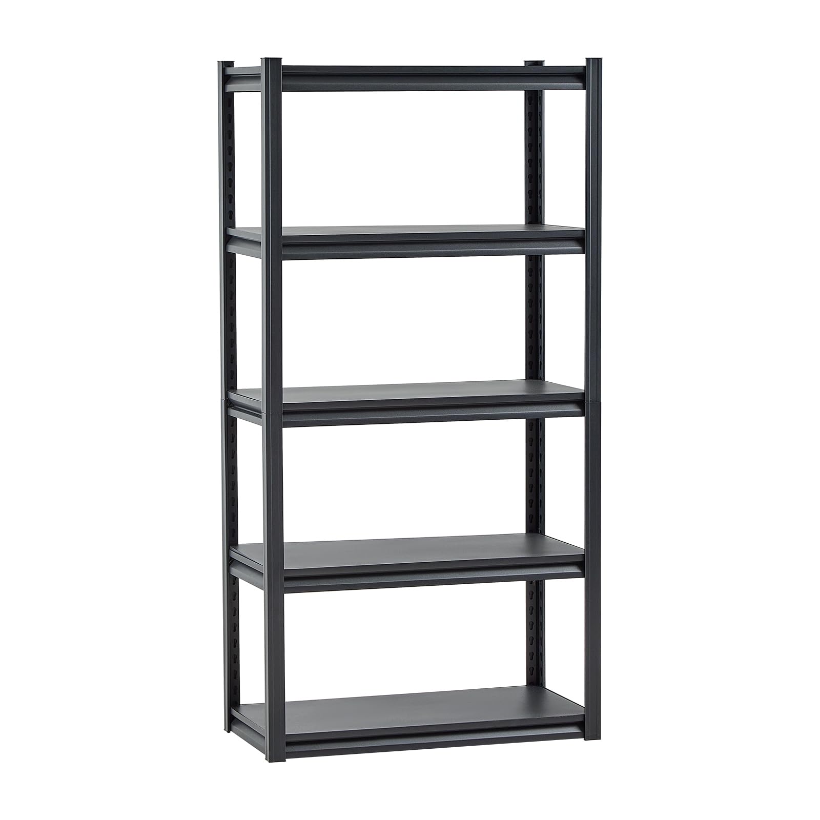 VEVOR Lagerregal, 907 kg, Steckregal, Kellerregal, Robustes verstellbares Werkstattregal aus Metall, 5 Ebenen, 406,4 x 812,8 x 1600,2 mm, Schwerlastregal für Küche, Werkstatt, Keller, Lager, schwarz