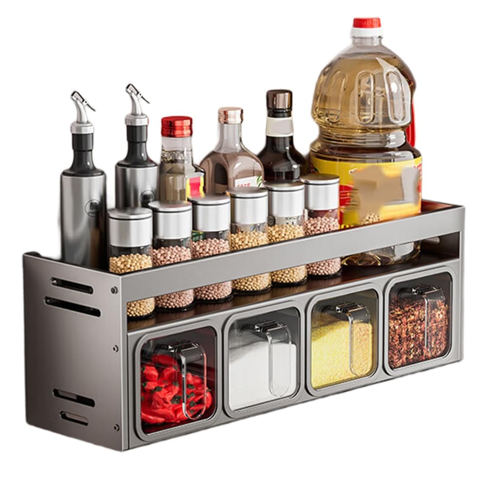 CTRLZS Spice Rack Organizer Wall Mounted Spice Organizer for Countertop for Kitchen Seasoning B