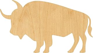 Buffalo 2 Laser Cut Out Wood Shape Craft Supply Thickness: 1/8 Inch Size:7