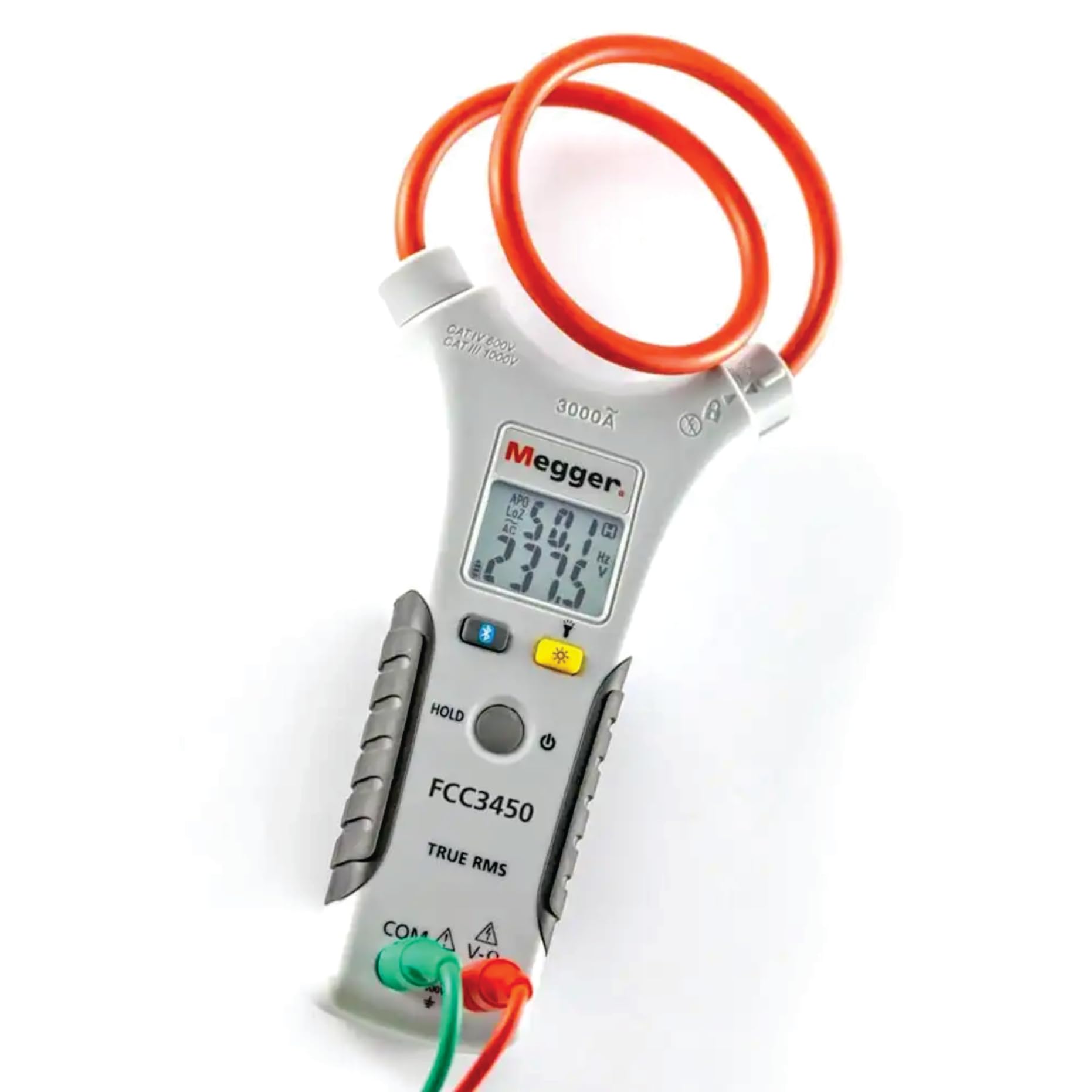 FCC3450 Flexible Clamp Meter, 3000 A, True RMS, AC/DC Voltage, Resistance Measurement, Bluetooth