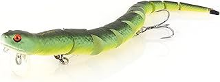 Savage Gear 3D Wake Snake Fishing Bait, 2 oz, Green Snake, Realistic Contours, Colors & Movement, Durable Construction, Versatile Rigging Options, Dual Treble Hook Configuration