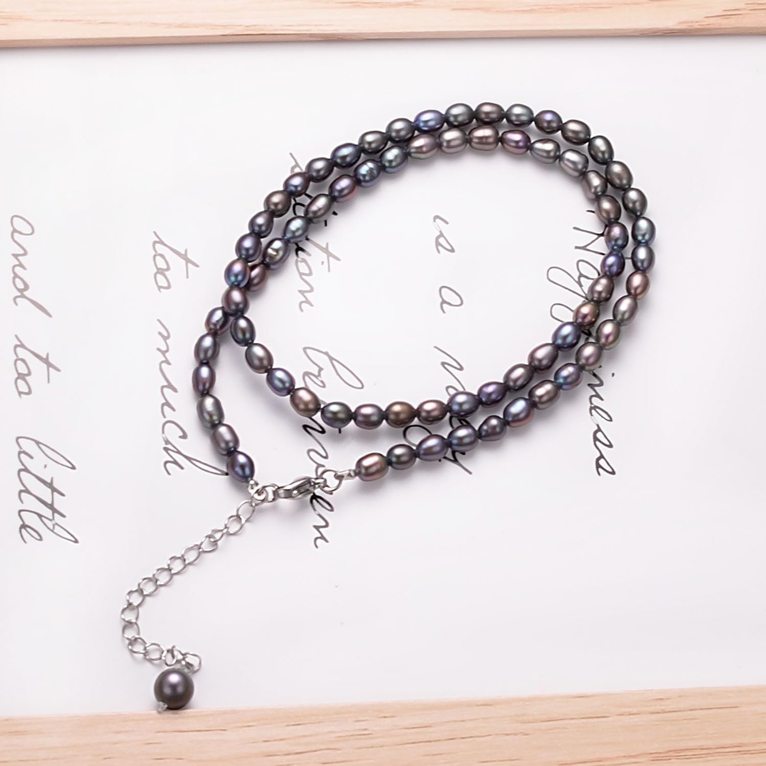 Aleasha Small Freshwater Rice Pearl Strand 15" Gold Cultured Pearl Necklace for Women Wedding Pearl Choker Handmade Jewelry - Image 8