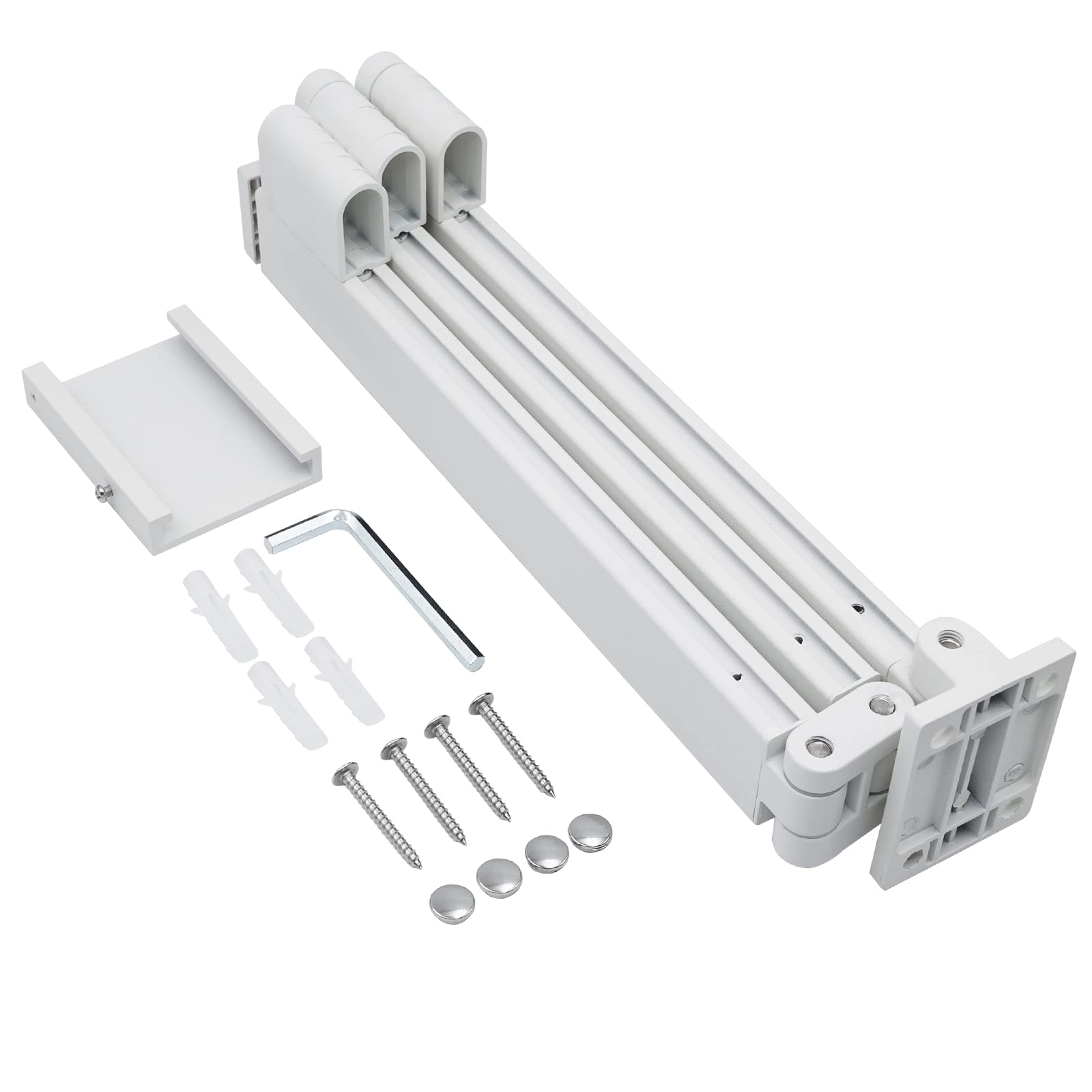 Wäscheständer Wandmontage 128cm Ausziehbar Wandtrockner, Aluminiummaterial, Platzsparender, 180° Drehung, Wäscheständer Klappbar Für Drinnen Und Draußen