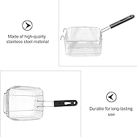 Vista 4 de BESTonZON Cesta mediana de acero inoxidable para freír con chispas francesas, para servir alimentos, con asa, apta para ollas de hasta 5/6 L